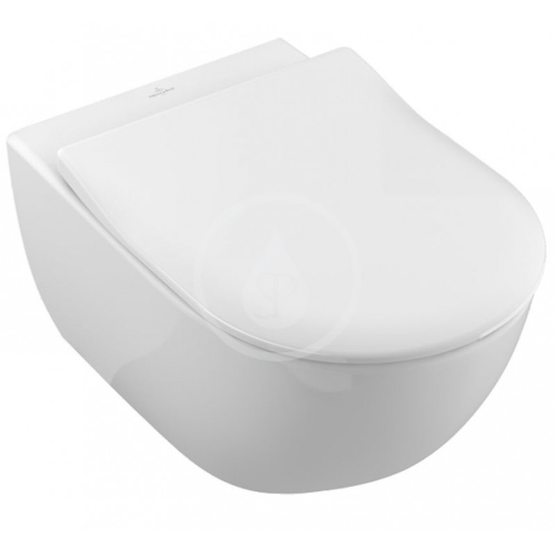 Villeroy & Boch Závesné WC s WC doskou SoftClosing, DirectFlush, alpská biela 5614R201