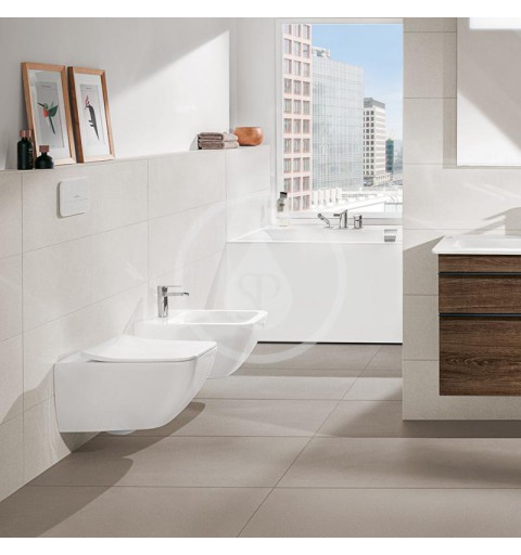 Villeroy & Boch Závesné WC s WC doskou SoftClosing, DirectFlush, CeramicPlus, alpská biela 4611RSR1