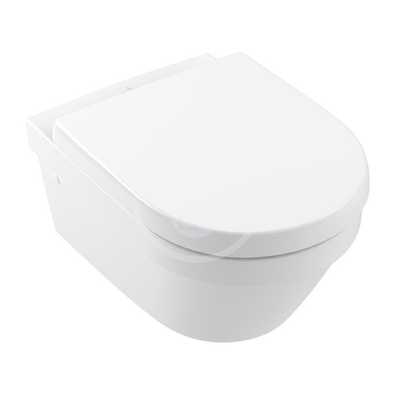 Villeroy & Boch Závesné WC s WC doskou SoftClosing, DirectFlush, CeramicPlus, alpská biela 4694HRR1