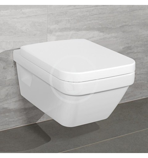 Villeroy & Boch Závesné WC s WC doskou SoftClosing, DirectFlush, CeramicPlus, alpská biela 5685HRR1