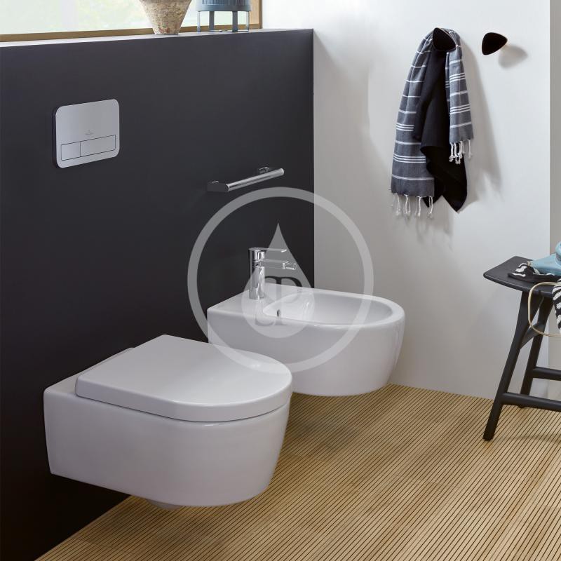 Villeroy & Boch Závesné WC so sedadlom SoftClosing, DirectFlush, CeramicPlus, Stone White 5656HRRW