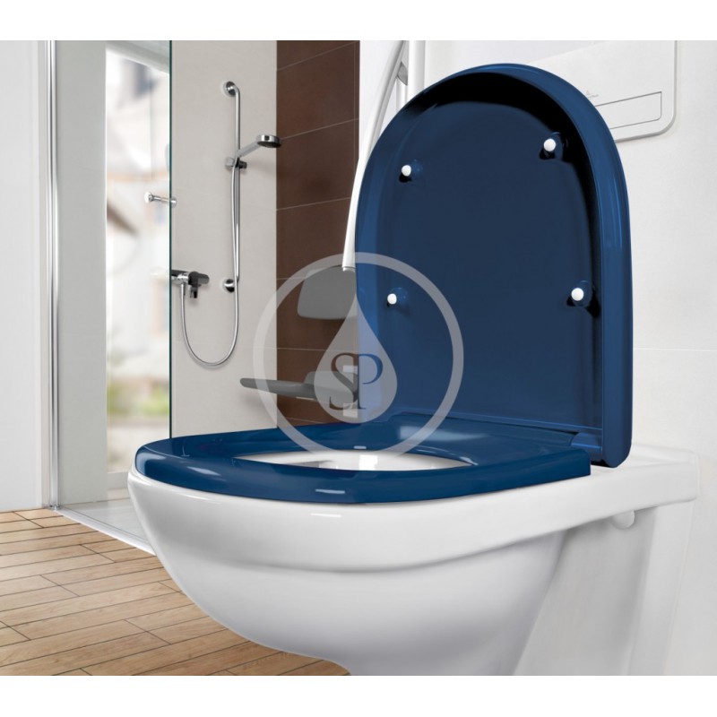 Villeroy & Boch WC sedadlo Compact, AntiBac, modrá 9M7261P1