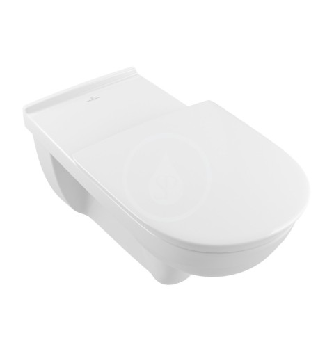Villeroy & Boch Závesné WC bezbariérové, zadný odpad, DirectFlush, CeramicPlus, alpská biela 4601R0R1