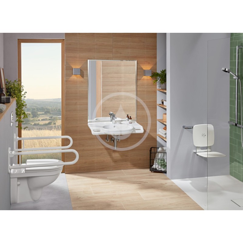 Villeroy & Boch Závesné WC bezbariérové, zadný odpad, DirectFlush, CeramicPlus, alpská biela 4695R0R1