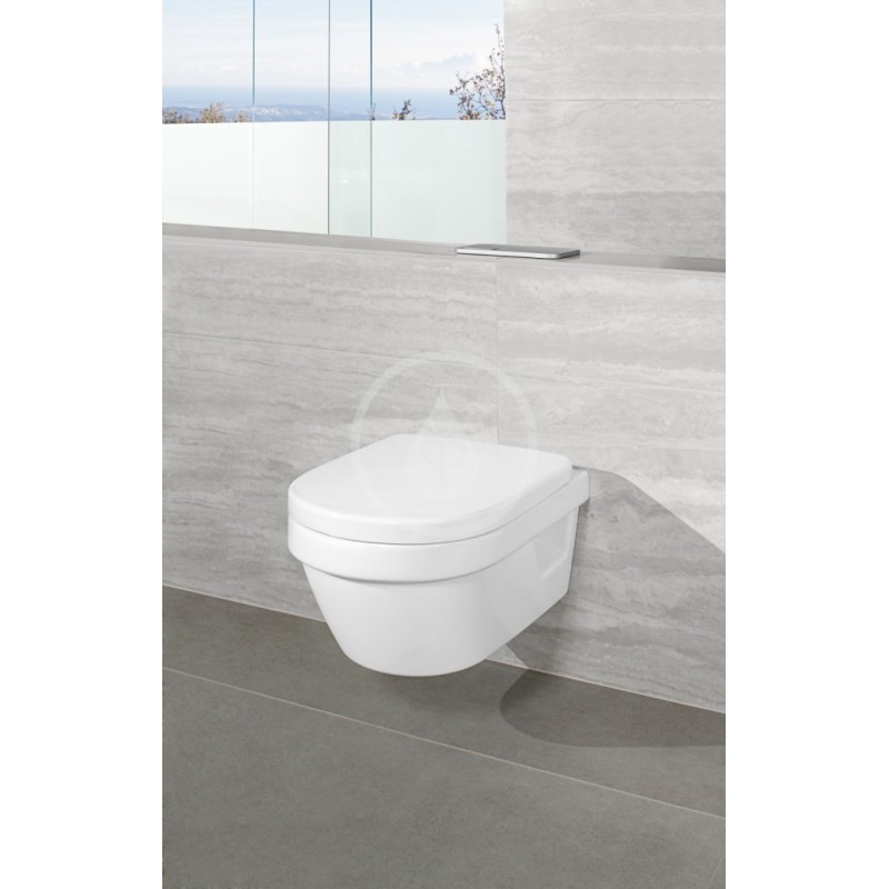 Villeroy & Boch Závesné WC Compact, zadný odpad, DirectFlush, CeramicPlus, alpská biela 4687R0R1