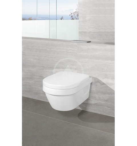 Villeroy & Boch Závesné WC Compact, zadný odpad, DirectFlush, CeramicPlus, alpská biela 4687R0R1