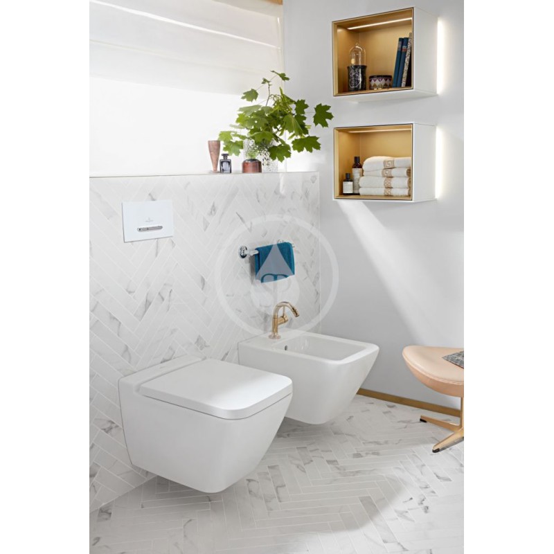 Villeroy & Boch Závesné WC, DirectFlush, CeramicPlus, Stone White 4664R0RW