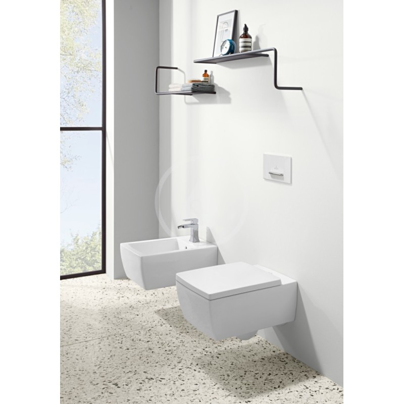 Villeroy & Boch Závesné WC, zadný odpad, DirectFlush, CeramicPlus, Stone White 4633R0RW
