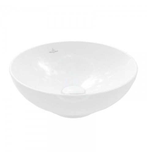 Villeroy & Boch Umývadlo na dosku, priemer 420 mm, s prepadom, CeramicPlus, alpská biela 4A4600R1