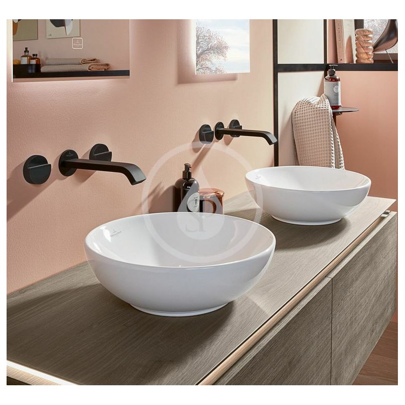 Villeroy & Boch Umývadlo na dosku, priemer 420 mm, s prepadom, CeramicPlus, alpská biela 4A4600R1