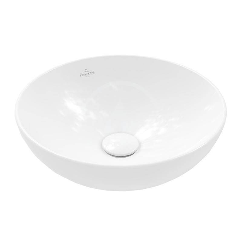 Villeroy & Boch Umývadlo na dosku, priemer 420 mm, s prepadom, CeramicPlus, Stone White 4A4600RW