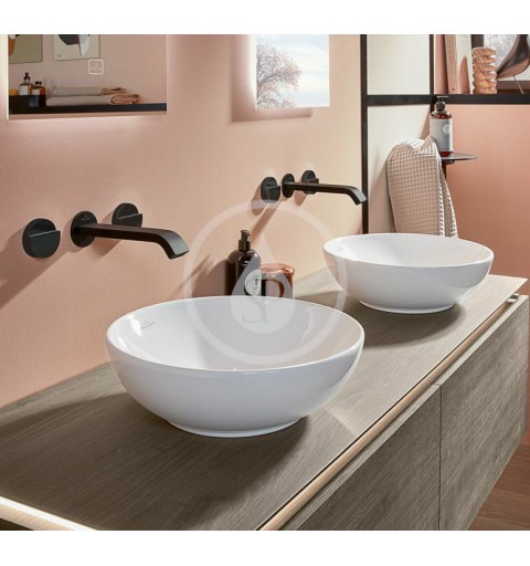 Villeroy & Boch Umývadlo na dosku, priemer 420 mm, s prepadom, CeramicPlus, Stone White 4A4600RW