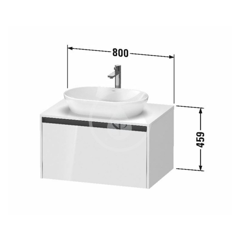 Duravit Umývadlová skrinka s výrezom 459x800x550 mm, 1 zásuvka, matná biela K24885018180000