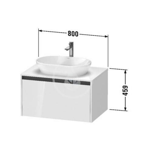 Duravit Umývadlová skrinka s výrezom 459x800x550 mm, 1 zásuvka, matná biela K24885018180000