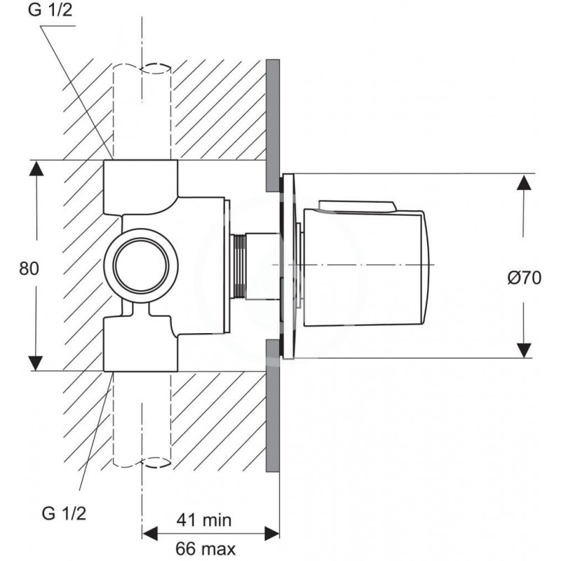 Ideal Standard Podomietkový diel 1 na viaccestné ventily 4/3, neutrálna A2391NU
