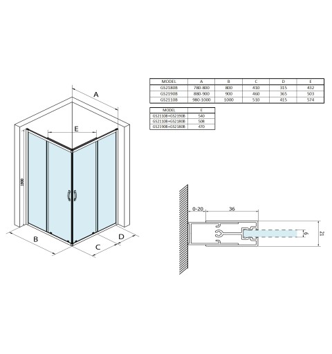 Gelco SIGMA SIMPLY BLACK sprchové dvere posuvné pre rohový vstup 900 mm, číre sklo