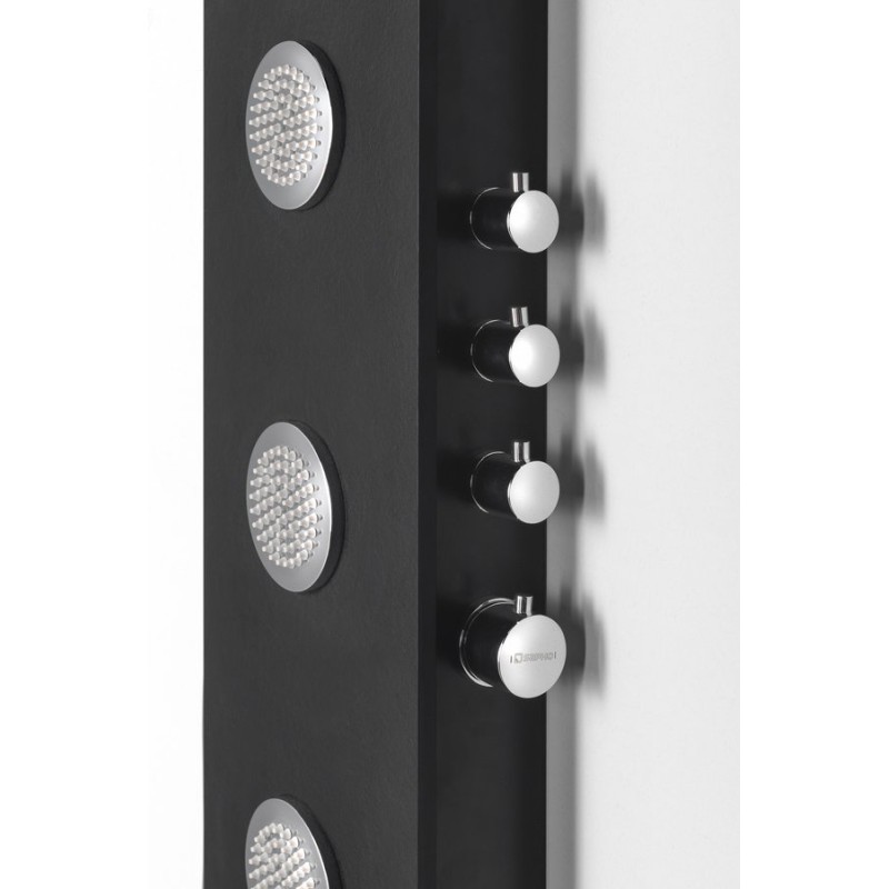 Polysan SPIRIT ROUND sprchový panel s termostat. batériou 250x1550mm, nástenný, čierna
