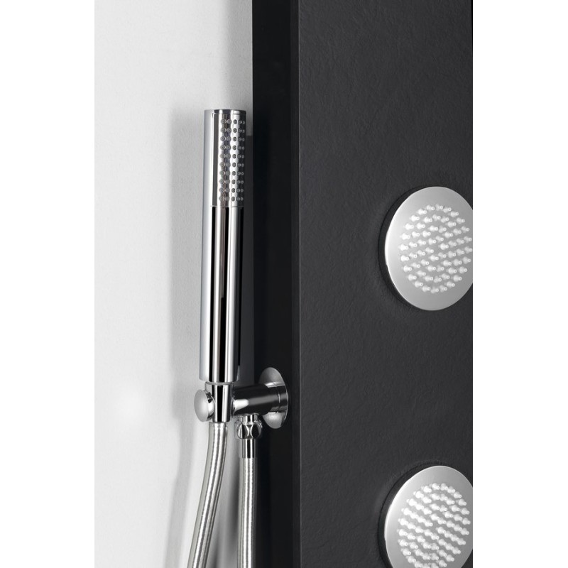Polysan SPIRIT ROUND sprchový panel s termostat. batériou 250x1550mm, nástenný, čierna