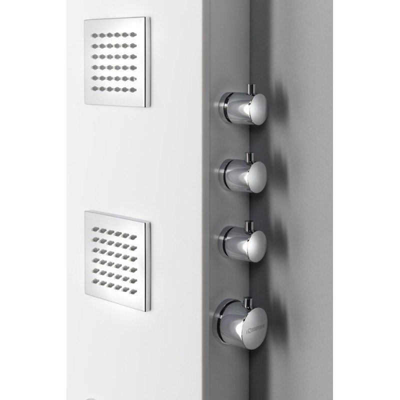 Polysan SPIRIT SQUARE sprchový panel s termostat. batériou 250x1550mm, nástenný, biela