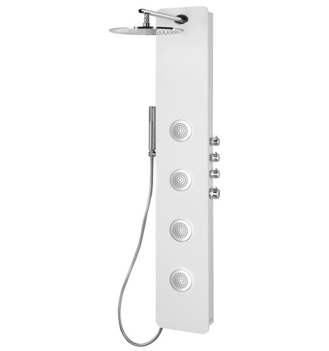 Polysan SPIRIT ROUND sprchový panel s termostat. batériou 250x1550mm, nástenný, biela