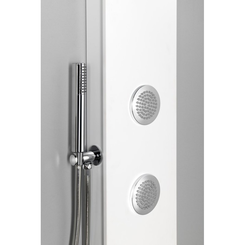 Polysan SPIRIT ROUND sprchový panel s termostat. batériou 250x1550mm, nástenný, biela
