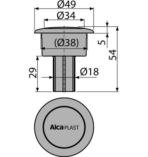 Alcaplast Tlačítko kompletné chróm (A05) P0014-ND