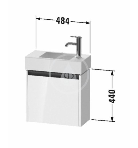 Duravit Umývadlová skrinka 440x484x238 mm, 1 dvierka, pánty vpravo, grafit mat K25072R49490000