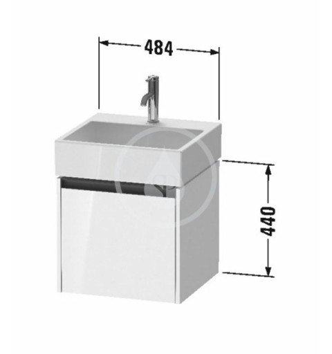 Duravit Umývadlová skrinka 440x484x460 mm, 1 zásuvka, lesklá biela K25074022220000