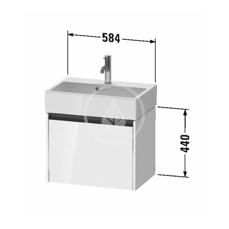 Duravit Umývadlová skrinka 440x584x390 mm, 1 zásuvka, matná biela K25073018180000