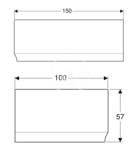 Geberit Čelný panel na rohovú vaňu Selnova, 1500 mm, pravý, biela 554.872.01.1