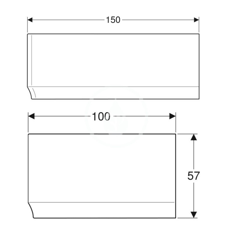 Geberit Čelný panel pre rohovú vaňu Selnova, 1500 mm, ľavý, biela 554.873.01.1