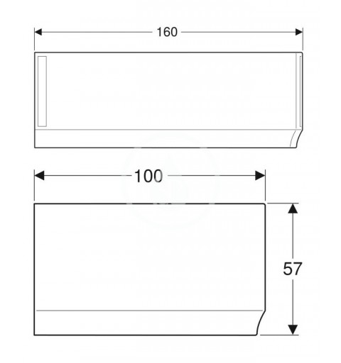 Geberit Čelný panel na rohovú vaňu Selnova, 1600 mm, ľavý, biela 554.875.01.1