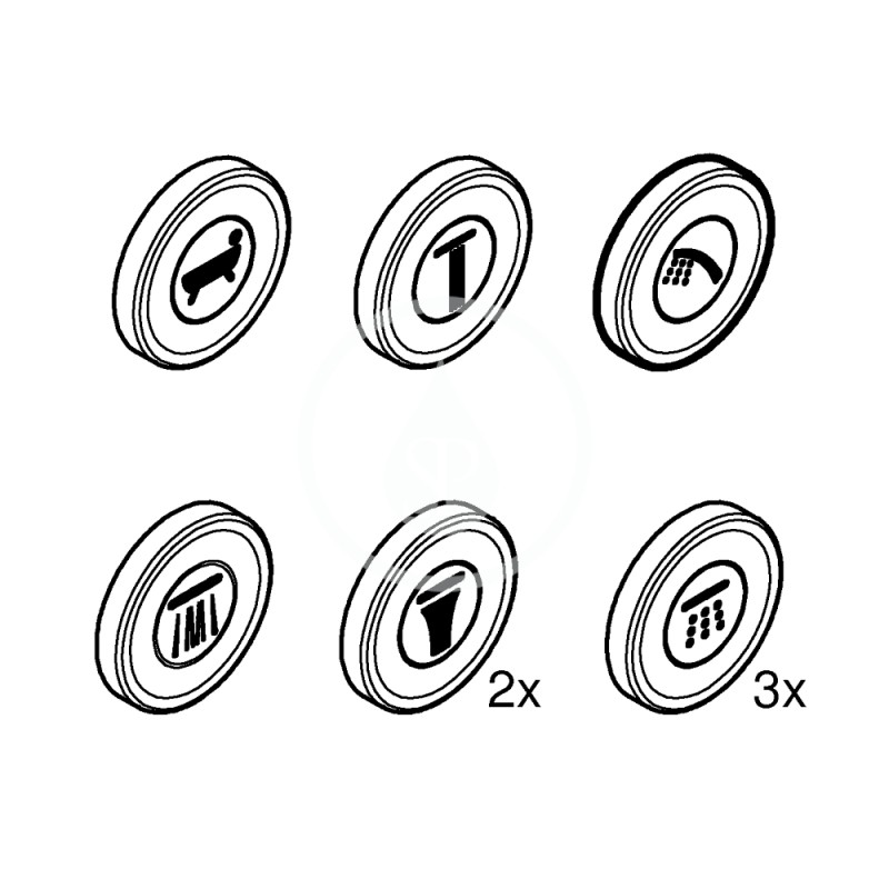 Grohe Krytky symbolov na batérie SmartControl, 9 ks 14077XH0