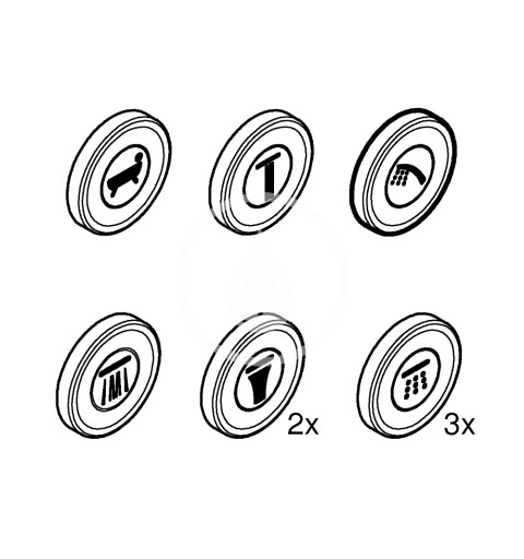 Grohe Krytky symbolov na batérie SmartControl, 9 ks 14077XH0