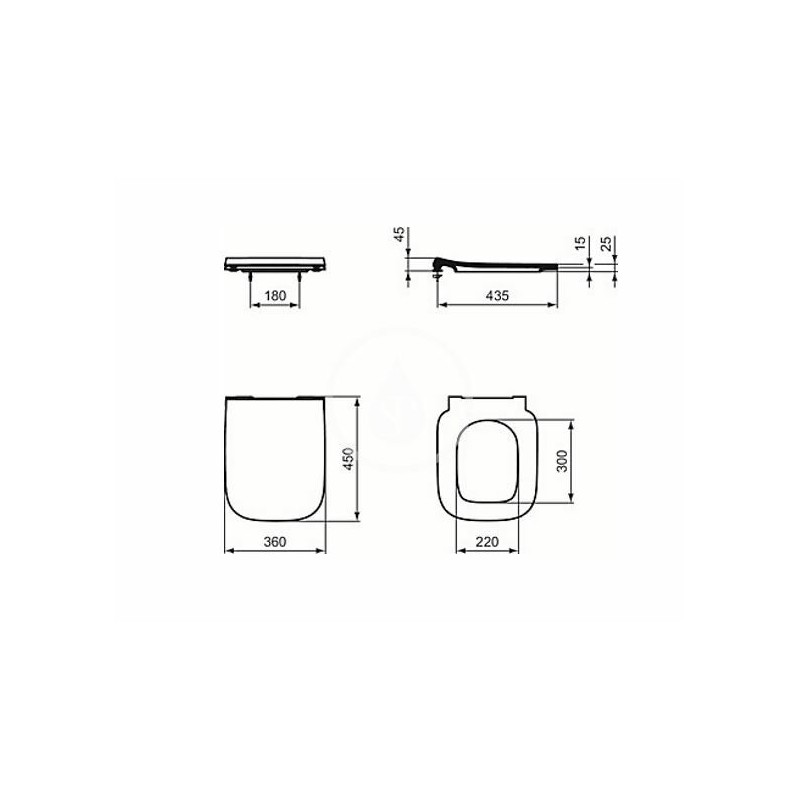 Ideal Standard WC doska, biela T481201