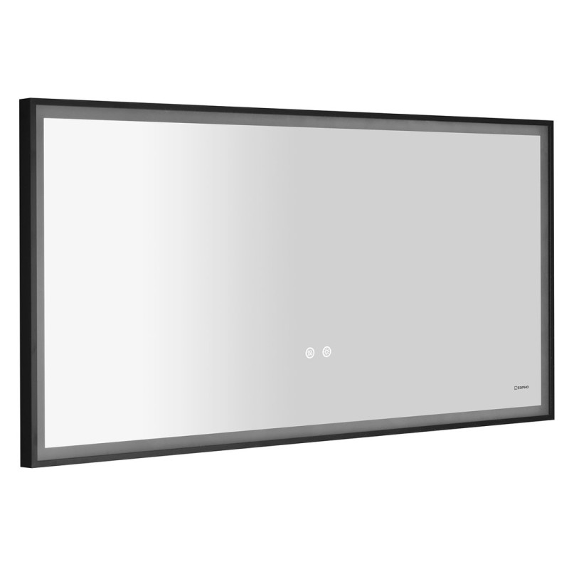Sapho SORT LED podsvietené zrkadlo 120x60cm, čierna mat