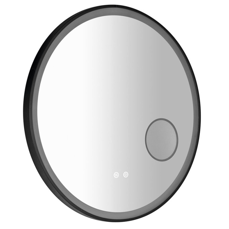 Sapho TARAN okrúhle zrkadlo s LED osvetlením, ø 70cm, kozm.zrkadlo, senzor, fólia anti-fog, 3000-6500°K, čierna mat