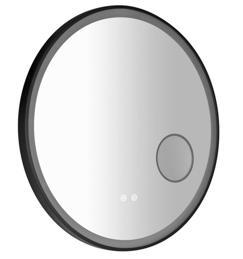 Sapho TARAN okrúhle zrkadlo s LED osvetlením, ø 70cm, kozm.zrkadlo, senzor, fólia anti-fog, 3000-6500°K, čierna mat