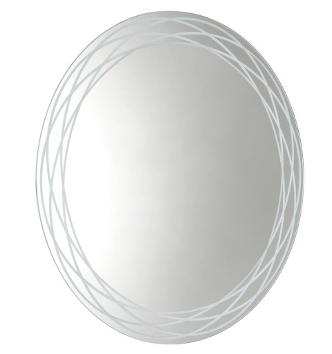 Sapho RINGO okrúhle LED podsvietené zrkadlo so vzorom, ø 80cm, fólia anti-fog, 2700°K