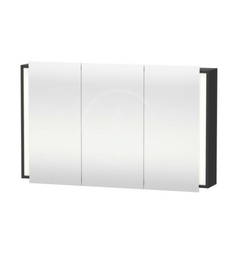 Duravit Zrkadlová skrinka s LED osvetlením, 1200x750x180 mm, grafit mat KT7533049490000