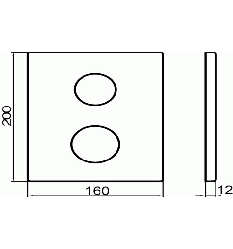 NOVASERVIS Kryt podomietkového boxu s prepínačom obdĺžnik chróm KRYT0050RC,0