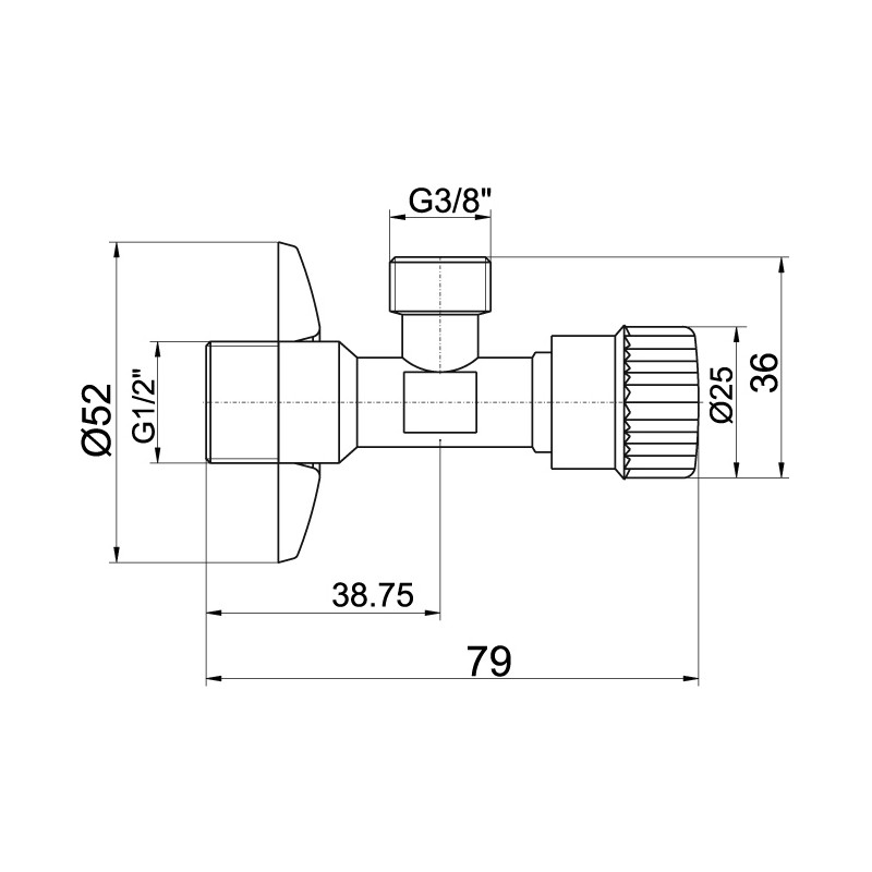 NOVASERVIS Rohový vretenový ventil 1/2"x3/8" CF3002/10