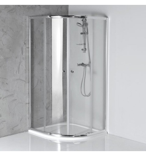 Aqualine ARLETA štvrťkruhová sprchová zástena 900x900mm, číre sklo