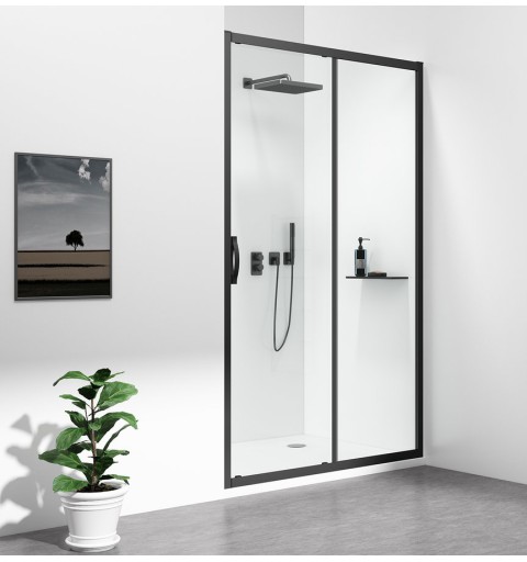 Gelco SIGMA SIMPLY BLACK sprchové dvere posuvné 1100mm, číre sklo