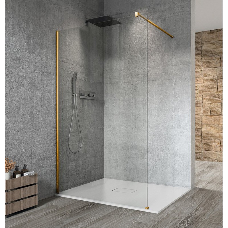 Gelco VARIO GOLD MATT jednodielna sprchová zástena na inštaláciu k stene, číre sklo, 1000 mm