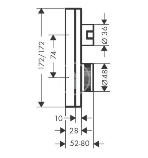Axor Termostatická sprchová batéria pod omietku s uzatváracím ventilom, chróm 46750000
