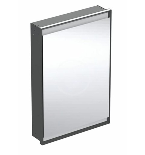 Geberit Zrkadlová skrinka s LED osvetlením, 600x900x150 mm, pánty vľavo, vstavaná, matná čierna 505.800.00.7