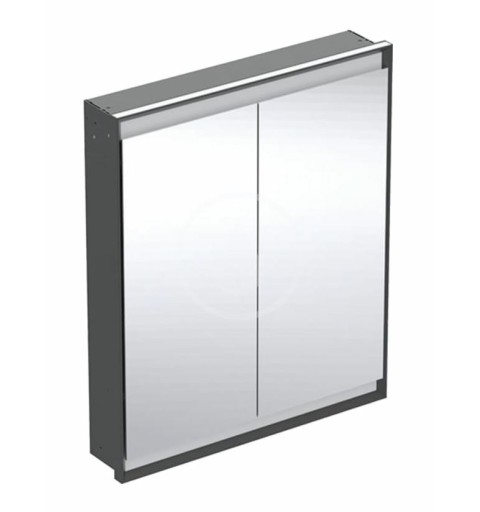 Geberit Zrkadlová skrinka s LED osvetlením, 750x900x150 mm, 2 dvierka, vstavaná, matná čierna 505.802.00.7
