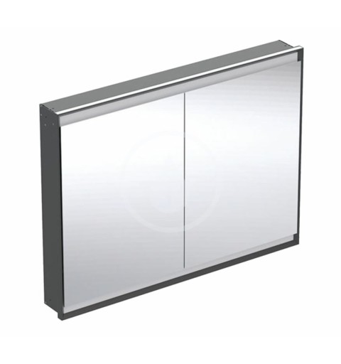 Geberit Zrkadlová skrinka s LED osvetlením, 1200x900x150 mm, 2 dvierka, vstavaná, matná čierna 505.805.00.7