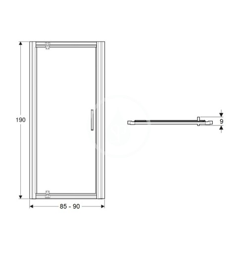 Geberit Sprchové dvere 90x190 cm, strieborná/číre sklo 560.125.00.2